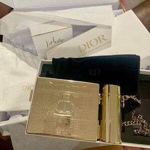 Christian Dior gold clutch w Chain